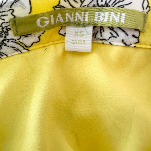 Gianni Bini NWT XS Yellow Floral Asymmetrical Skirt Boho Spring Ruffle Midi - Picture 4 of 10